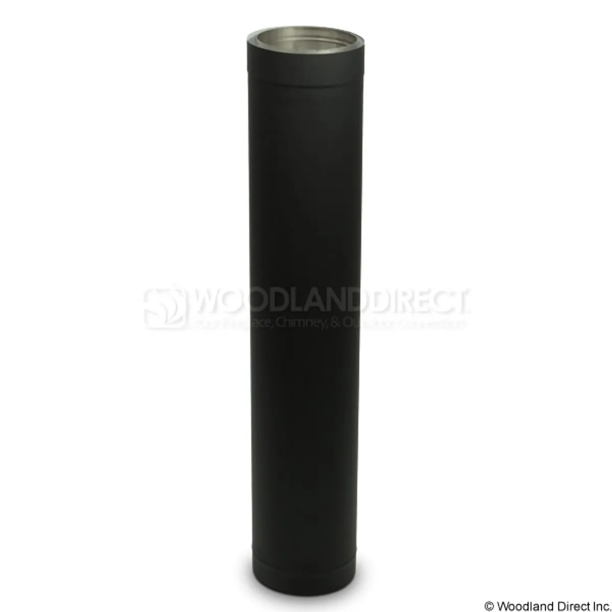 6" Premium Double Wall Black Stove Pipe - 36" length