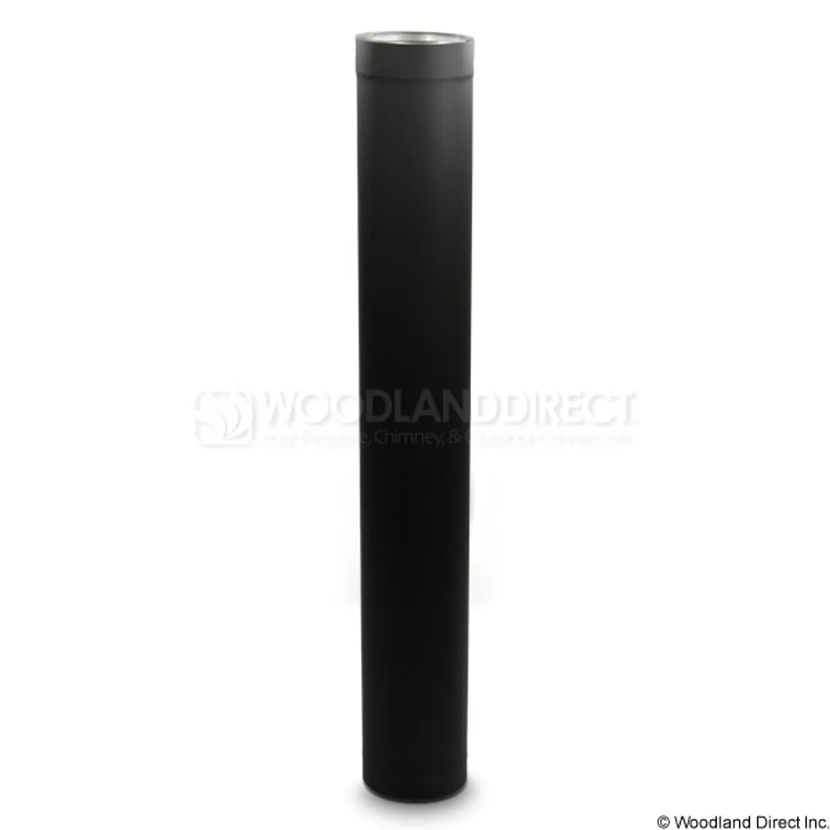 6" Premium Double Wall Black Stove Pipe - 48" length