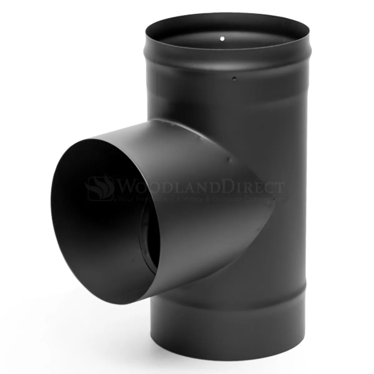 6" Premium Single Wall Black Stove Pipe Tee