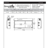 SimpliFire Scion Linear Electric Fireplace - 43"