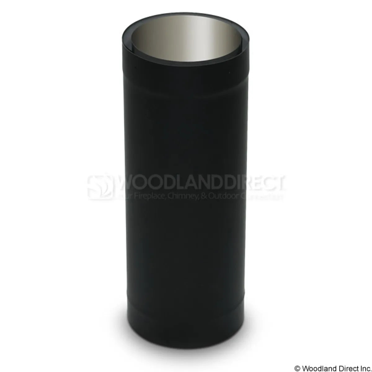 8" Premium Double Wall Black Stove Pipe - 18" length