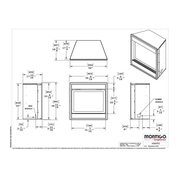 Montigo Divine H34VFO Ventless Outdoor Gas Fireplace - 34"