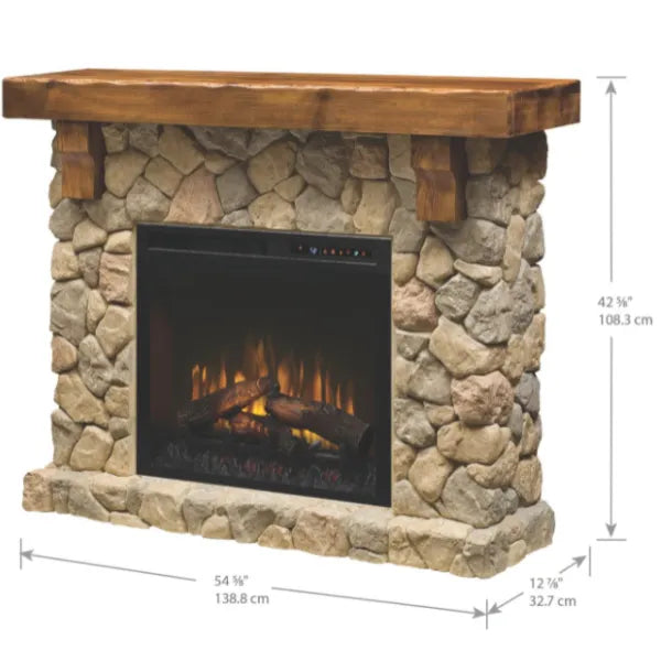 Dimplex Fieldstone Mantel Electric Fireplace with Logs