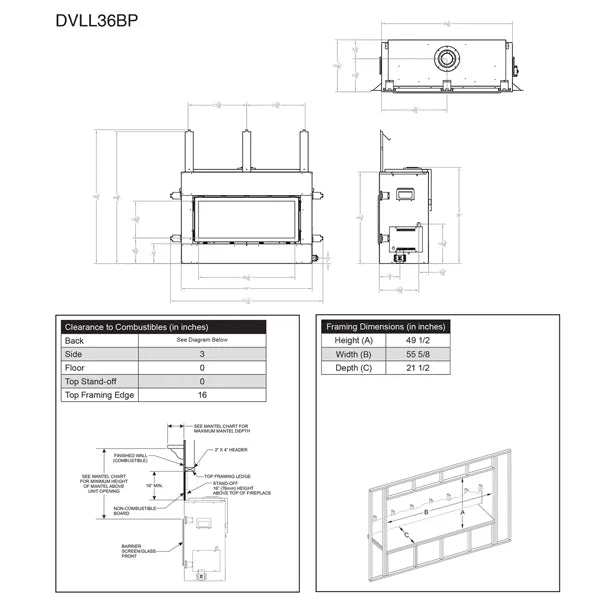 Empire Boulevard Contemporary DV Gas Fireplace - 36"