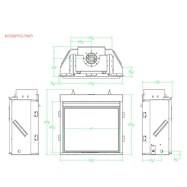 Empire Deluxe Tahoe Clean-Faced DV Gas Fireplace - 36"