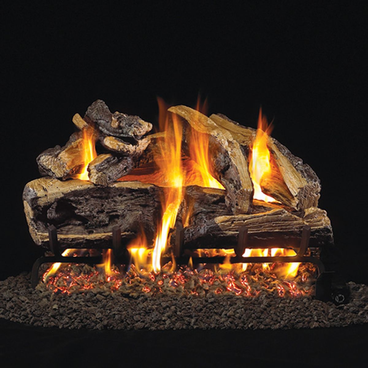 Peterson Real Fyre Charred Rugged Split Oak Vented Gas Log Set