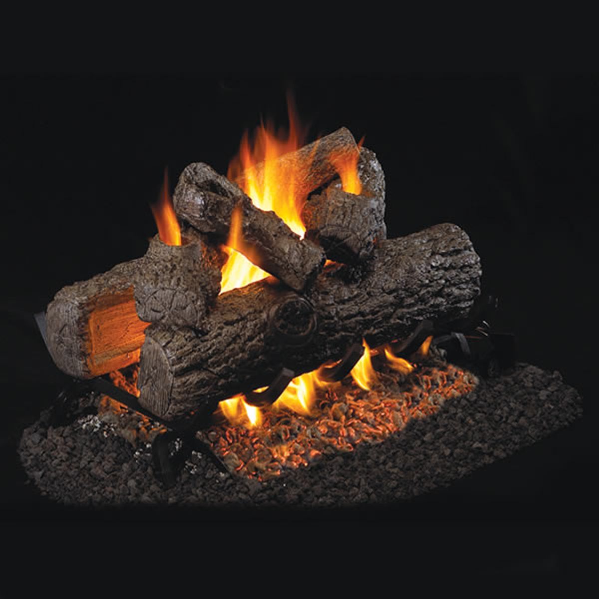 Real Fyre Golden Oak Designer + See-Through Vented Gas Logs