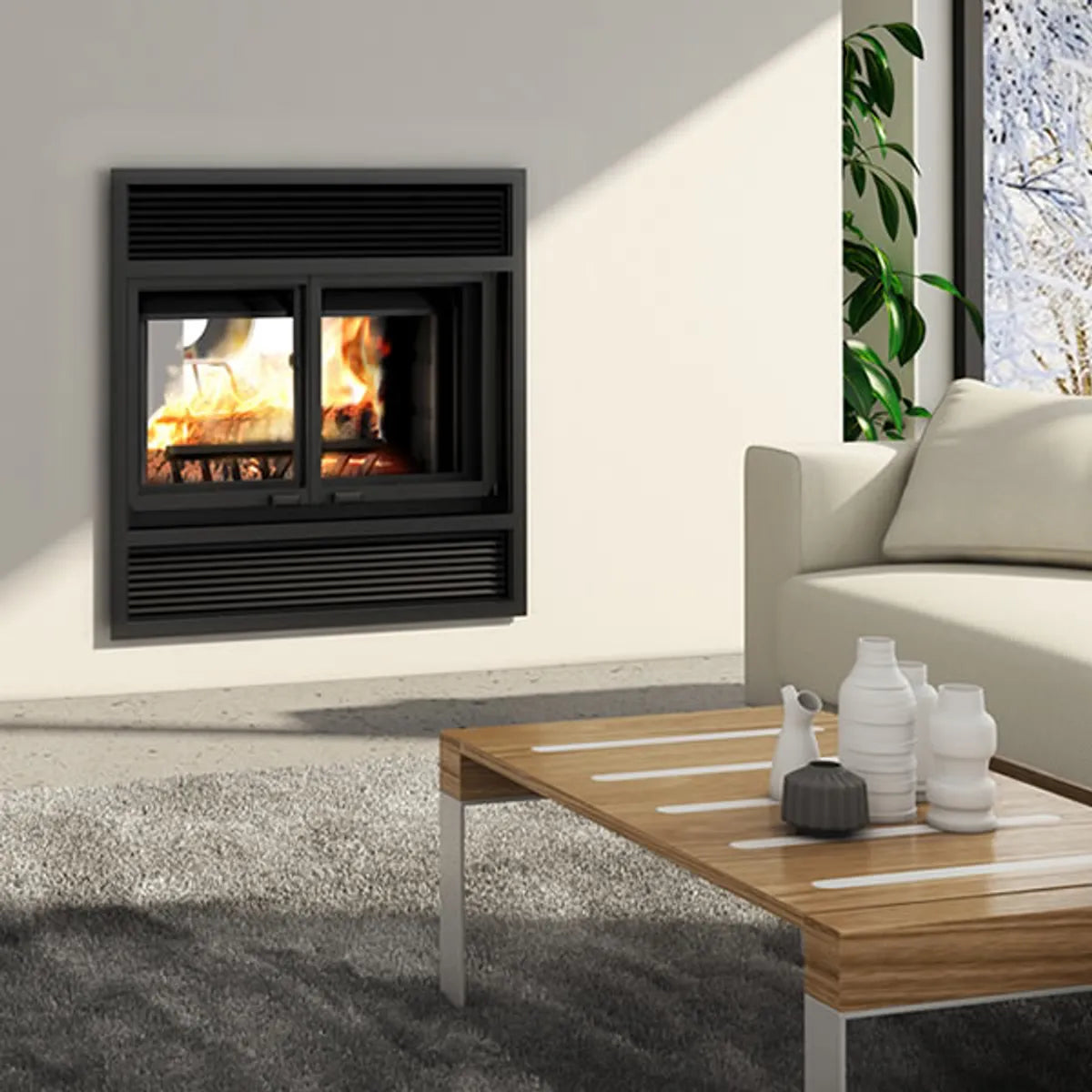 Valcourt Westmount See-Through Wood Fireplace